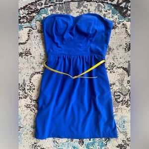 B.Darlin Royal blue mini strapless dress with pockets
